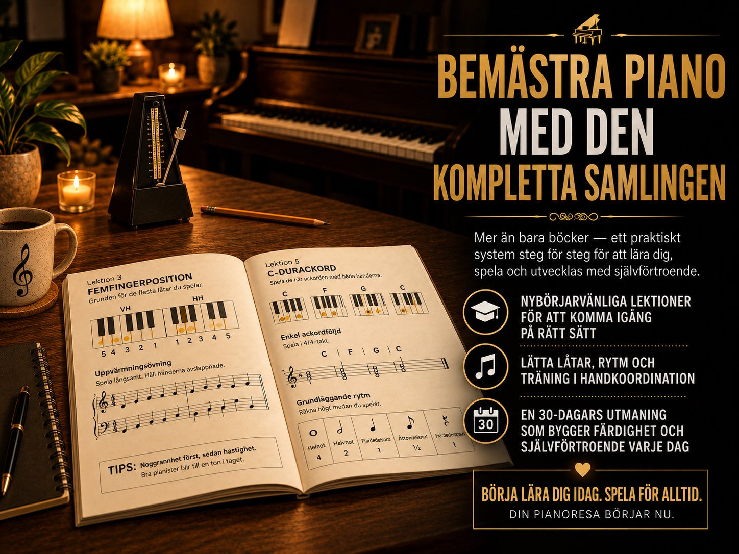 Uppslag ur Piano för absoluta nybörjare